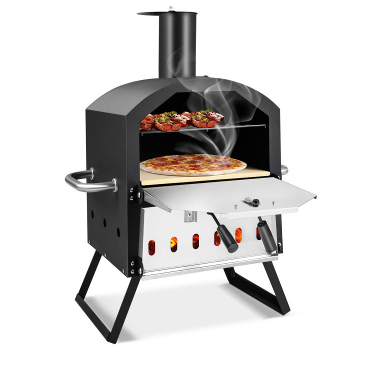2‑Layer Outdoor Pizza Oven with Removable Rack & Folding Legs 2‑Layer Outdoor Pizza Oven with Removable Rack & Folding Legs